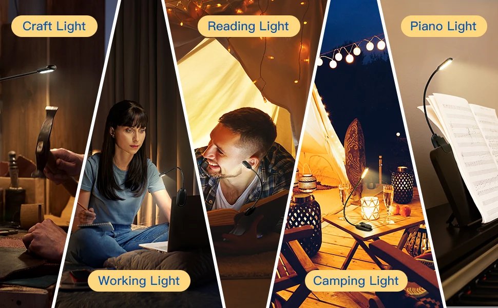 Rechargeable Book Light Mini 7 LED Reading Light 3-Level Warm Cool White Flexible Easy Clip Lamp Read Night Reading Lamp in Bed Rechargeable Book Light Mini 7 LED Reading Light 3-Level Warm Cool White Flexible Easy Clip Lamp Read Night Reading Lamp in Bed