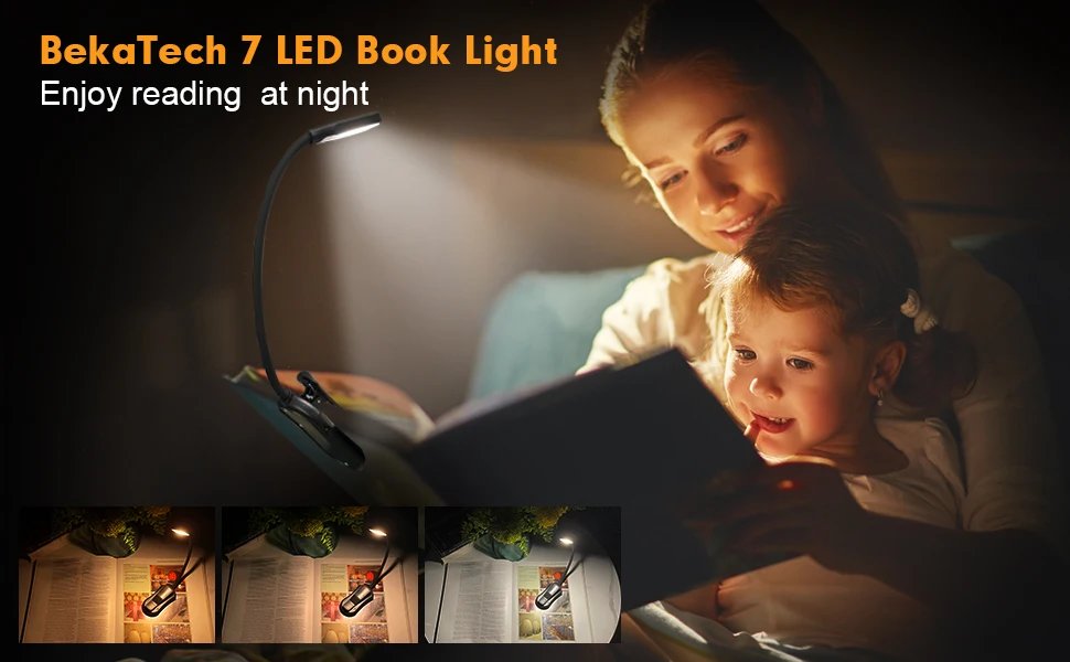 Rechargeable Book Light Mini 7 LED Reading Light 3-Level Warm Cool White Flexible Easy Clip Lamp Read Night Reading Lamp in Bed Rechargeable Book Light Mini 7 LED Reading Light 3-Level Warm Cool White Flexible Easy Clip Lamp Read Night Reading Lamp in Bed