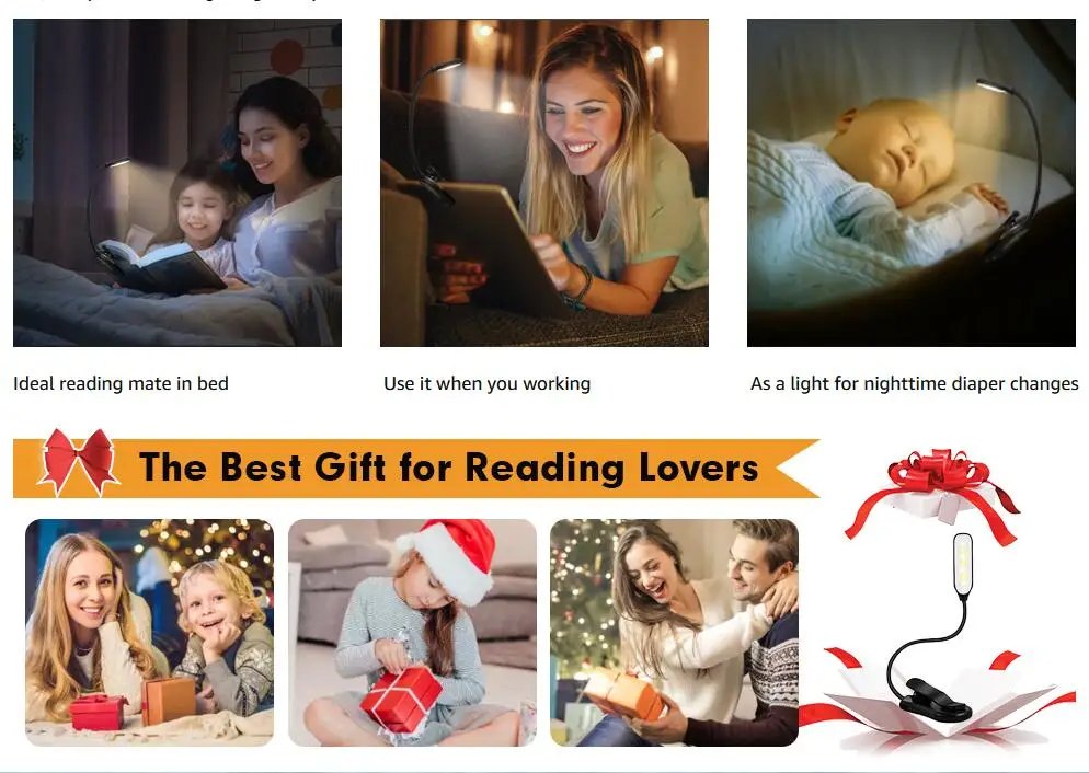 Rechargeable Book Light Mini 7 LED Reading Light 3-Level Warm Cool White Flexible Easy Clip Lamp Read Night Reading Lamp in Bed Rechargeable Book Light Mini 7 LED Reading Light 3-Level Warm Cool White Flexible Easy Clip Lamp Read Night Reading Lamp in Bed
