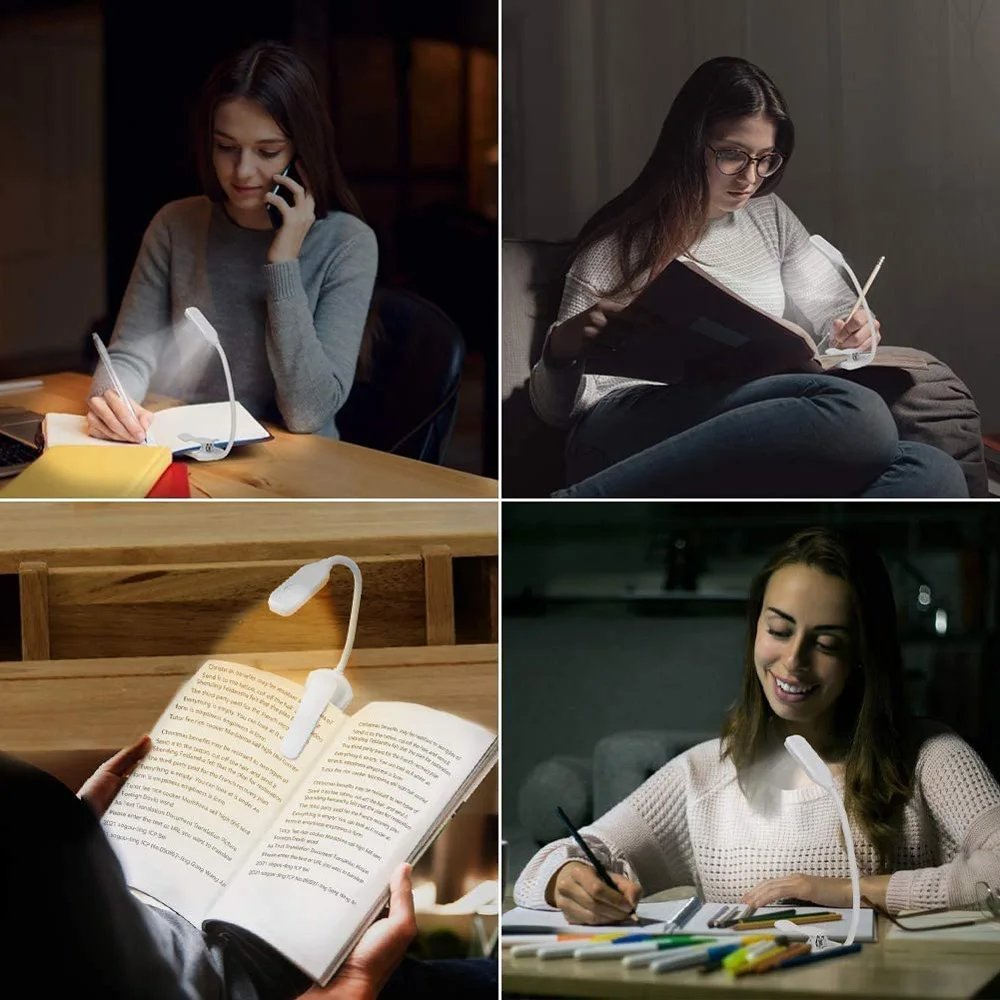 Rechargeable Book Light Mini 7 LED Reading Light 3-Level Warm Cool White Flexible Easy Clip Lamp Read Night Reading Lamp in Bed Rechargeable Book Light Mini 7 LED Reading Light 3-Level Warm Cool White Flexible Easy Clip Lamp Read Night Reading Lamp in Bed