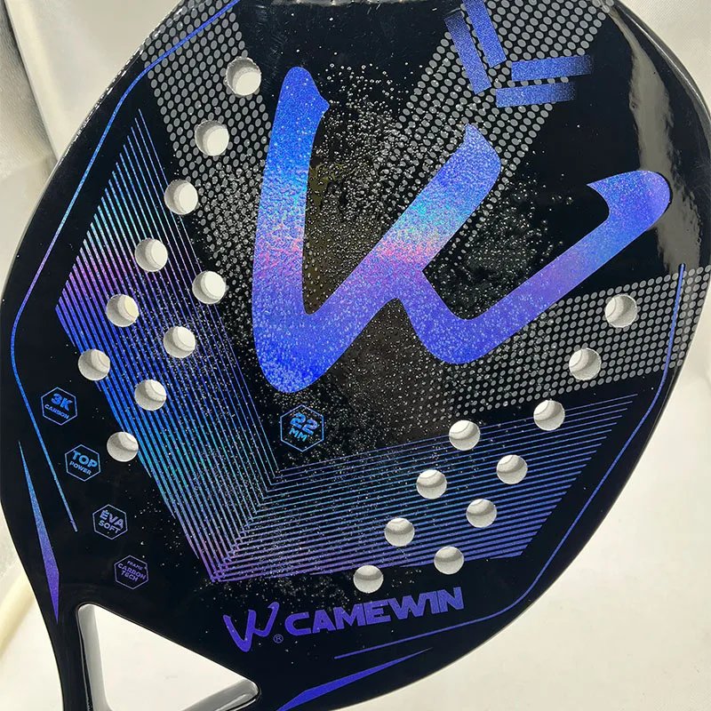 Camewin 3K Holographic Beach Tennis Racket, Full Carbon Fiber Frame, Kit Feminino, Rude Tratamento de Superfície, Iniciante, 202
