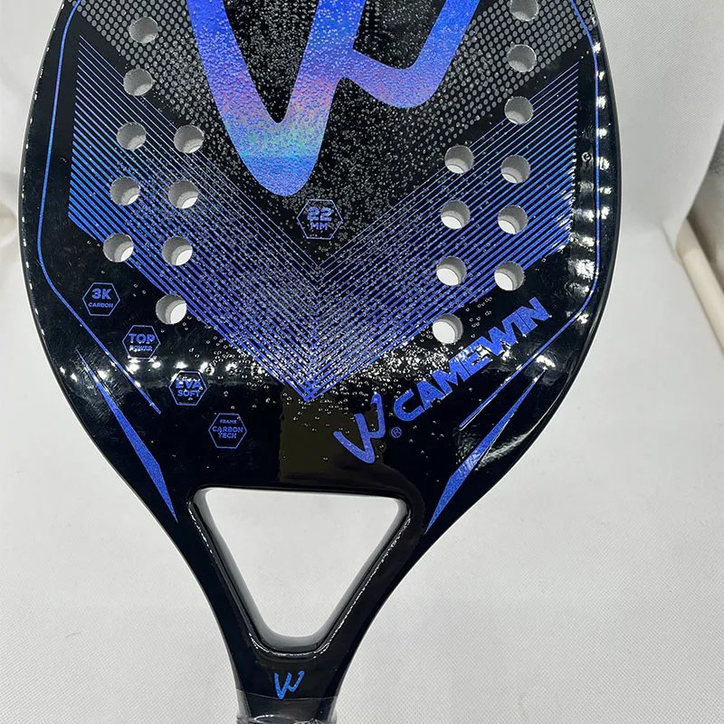 Camewin 3K Holographic Beach Tennis Racket, Full Carbon Fiber Frame, Kit Feminino, Rude Tratamento de Superfície, Iniciante, 202