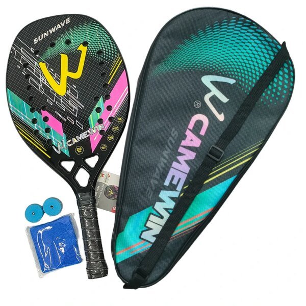 Camewin-Pala de tenis de playa-fibra de carbono 3K para hombres y mujeres,superficie rugosa. - Imagen 6