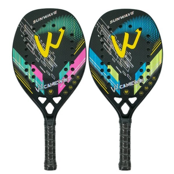 Camewin-Pala de tenis de playa-fibra de carbono 3K para hombres y mujeres,superficie rugosa.