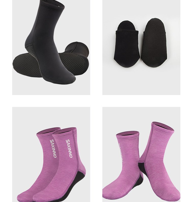 New 3mm Neoprene Free Diving Socks Non-slip Adult Warm Patchwork Wetsuit Shoes Diving Surfing Boots for Men Womens Swimming
