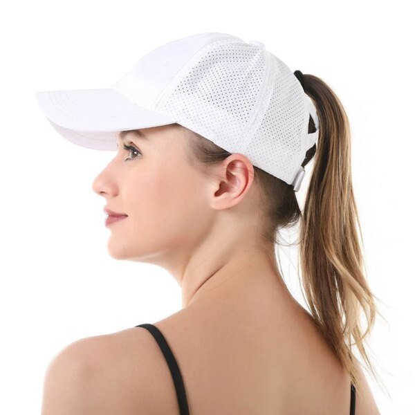 Gorra de béisbol de secado rápido para mujer, deportes de verano, sombrero de cola de caballo para adolescentes y niñas, sombreros de sol para mujer a la moda para viajes al aire libre - Imagen 2
