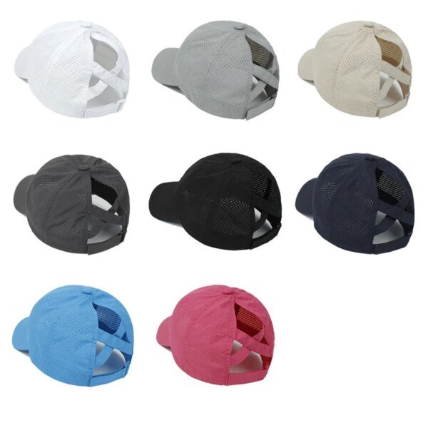 Gorra de béisbol de secado rápido para mujer, deportes de verano, sombrero de cola de caballo para adolescentes y niñas, sombreros de sol para mujer a la moda para viajes al aire libre - Imagen 6
